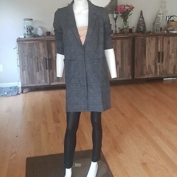 Anthropologie harlyn graham longline plaid blazer Clearance